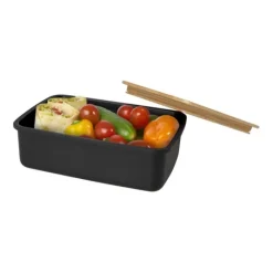 Gift Campaign Lunch box in plastica riciclata con coperchio in bambù e fascia 750ml></noscript> Porta Pranzo