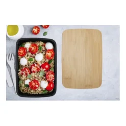 Gift Campaign Lunch box in plastica riciclata con coperchio in bambù e fascia 750ml></noscript> Porta Pranzo