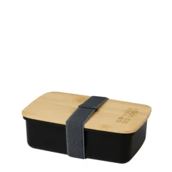 Gift Campaign Lunch box in plastica riciclata con coperchio in bambù e fascia 500ml></noscript> Porta Pranzo
