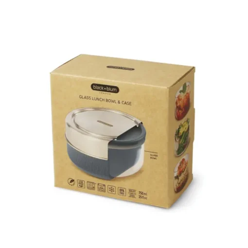 Gift Campaign Lunch box in vetro con coperchio in silicone Black+Blum da 750ml> Porta Pranzo