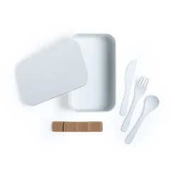 Gift Campaign Lunch box personalizzabili in PLA con posate incluse 1L Minimal> Porta Pranzo