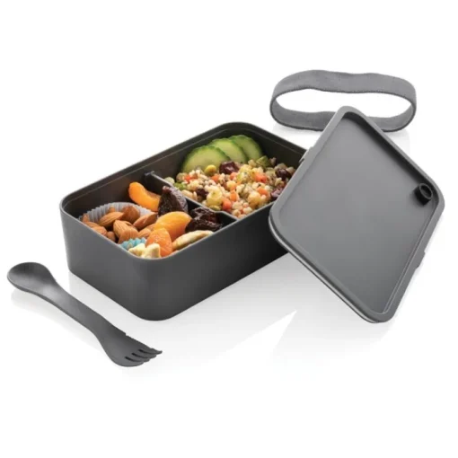 Gift Campaign Lunch box personalizzati in plastica con separatore e posate 1,2L Carry> Porta Pranzo