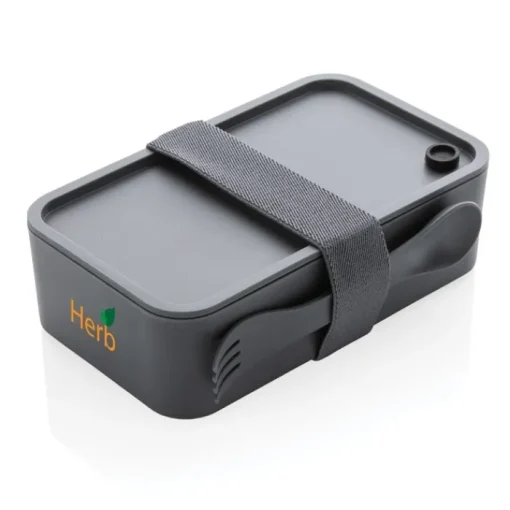 Gift Campaign Lunch box personalizzati in plastica con separatore e posate 1,2L Carry> Porta Pranzo