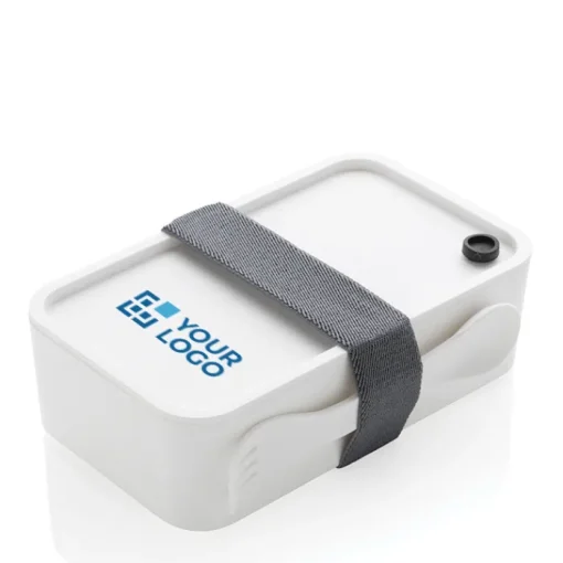 Gift Campaign Lunch box personalizzati in plastica con separatore e posate 1,2L Carry> Porta Pranzo