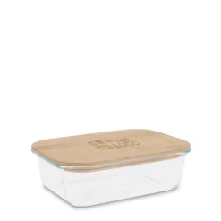 Gift Campaign Lunch box rettangolare in vetro con coperchio in bambù da 1l></noscript> Porta Pranzo