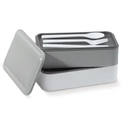 Gift Campaign Lunch box stile bento a due piani con più scomparti e posate 1.250ml></noscript> Porta Pranzo