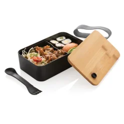 Gift Campaign Lunchbox in PP riciclato con coperchio in bambù Complete Bamboo Eco> Gadget Ecologici|Porta Pranzo