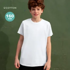 Gift Campaign Maglietta bianca da bambino in 100% cotone ring spun da 160 g/m2> Magliette Personalizzate