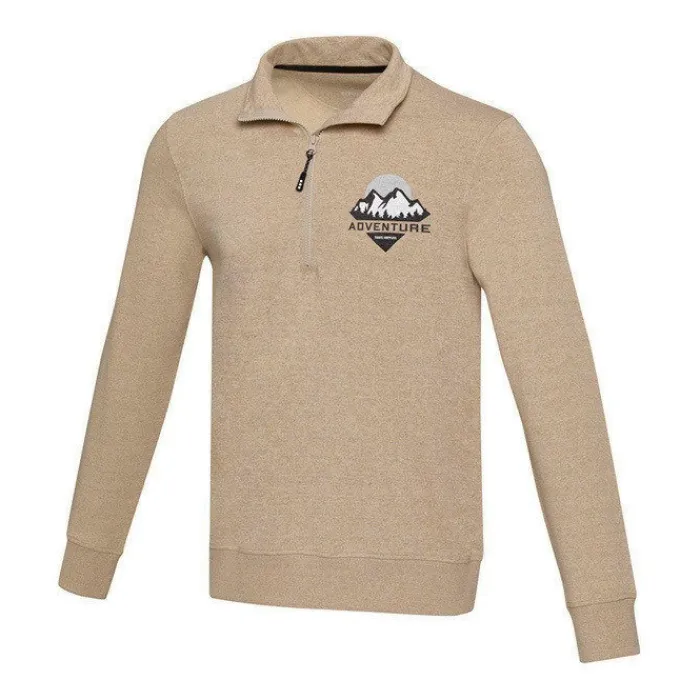 Gift Campaign Maglione unisex in tessuto riciclato con zip corta 280g/m2 Elevate NXT> Felpe Personalizzate