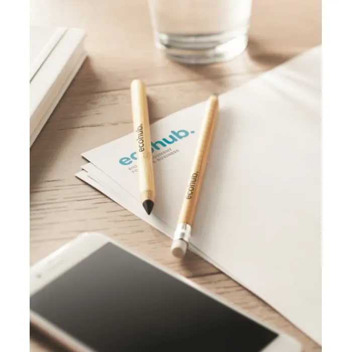 Gift Campaign Matite con logo in con punta in lega metallica Infinita Bamboo> Matite Classiche