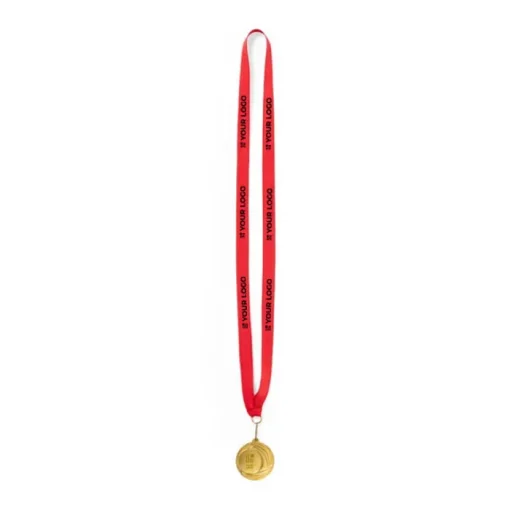 Gift Campaign Medaglia personalizzata dorata in rilievo e nastro poliestere Olympe> Medaglie E Trofei|Gadget Per Eventi Sportivi
