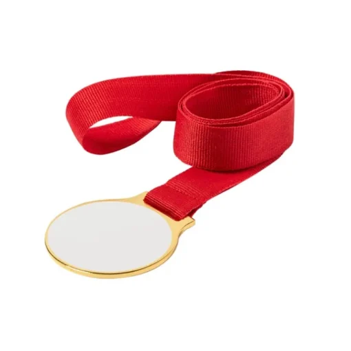 Gift Campaign Medaglie personalizzate in metallo con rifinitura dorata e nastro rosso> Medaglie E Trofei