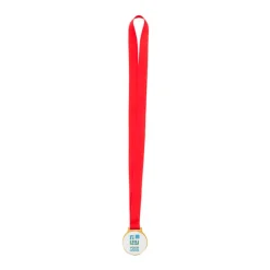 Gift Campaign Medaglie personalizzate in metallo con rifinitura dorata e nastro rosso></noscript> Medaglie E Trofei