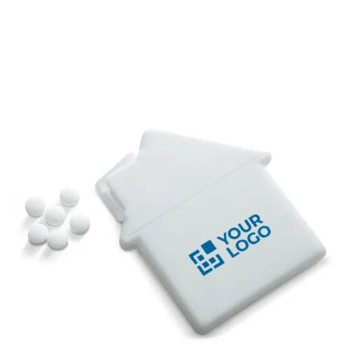 Gift Campaign Mentine senza zucchero in scatolina a forma di casa in ABS MintHouse> Mentine E Gomme Da Masticare