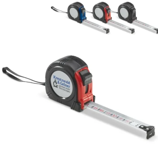 Gift Campaign Metro a nastro bianco in 3 colori con clip per cintura e cinturino 3m> Metri