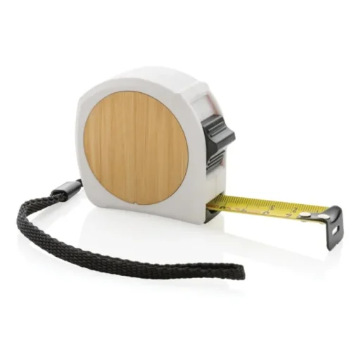 Gift Campaign Metro con logo largo 19mm RCS con blocco e laccetto Bamboo 5M> Metri