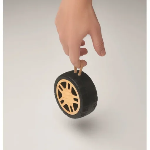 Gift Campaign Mini cassa wireless a forma di pneumatico bambù e ABS riciclato 3W> Casse Personalizzate