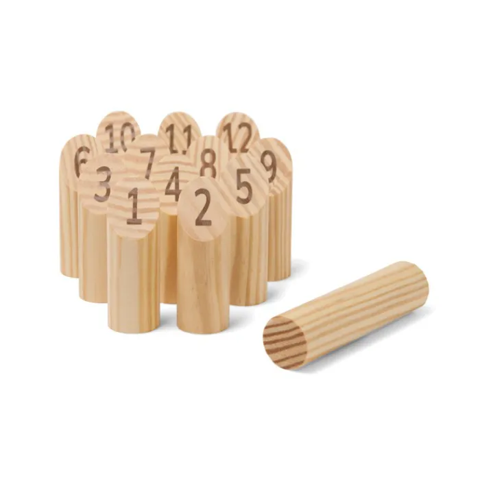 Gift Campaign Mini gioco dei numeri in legno di pino con birilli e sacchetto in tela> Giochi E Passatempo