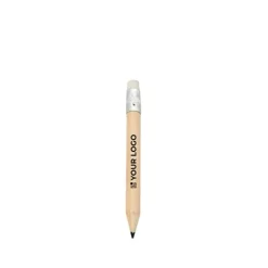 Gift Campaign Mini matita in legno lunga 10 cm con gomma da cancellare bianca Mini> Matite Classiche