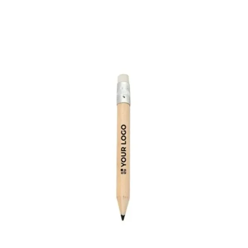 Gift Campaign Mini matita in legno lunga 10 cm con gomma da cancellare bianca Mini> Matite Classiche