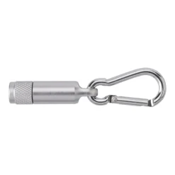 Gift Campaign Mini torcia in alluminio da incidere con luce a LED e moschettone></noscript> Torce