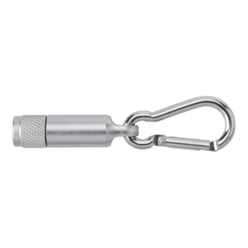 Gift Campaign Mini torcia in alluminio da incidere con luce a LED e moschettone> Torce