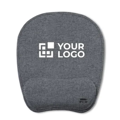 Gift Campaign Mouse pad con poggia polsi imbottito in morbido poliestere RPET> Tappetini Per Mouse