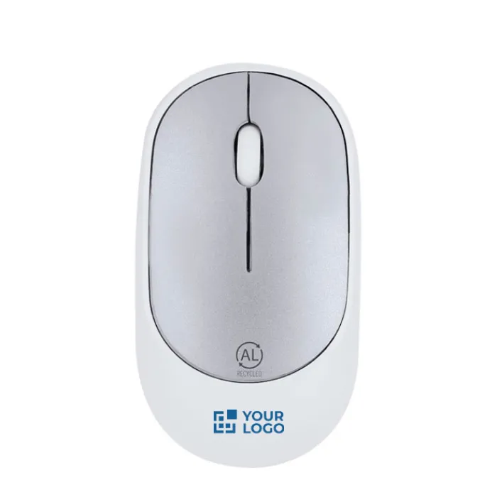 Gift Campaign Mouse wireless ergonomico in ABS e alluminio con certificazione RCS> Mouse