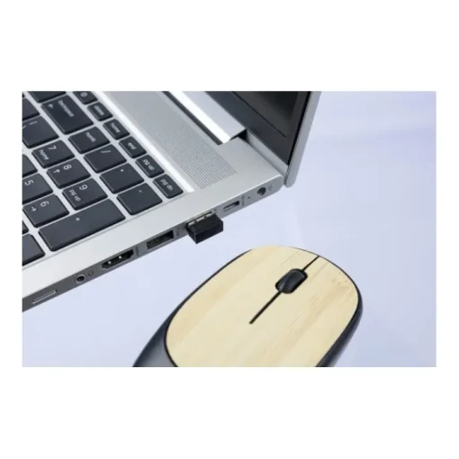 Gift Campaign Mouse wireless con dettagli in bambù personalizzabile> Mouse