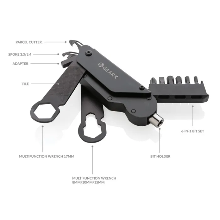 Gift Campaign Multiattrezzo personalizzato per bicicletta 16 funzioni GearX> Altri Attrezzi|Gadget Per Bicicletta