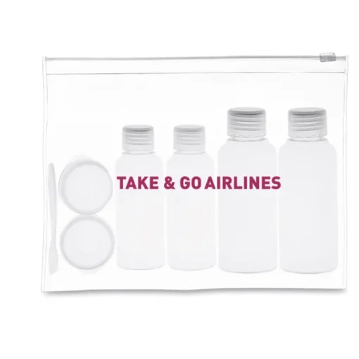Gift Campaign Necessaire da viaggio con 4 flaconcini 2 porta lenti a contatto Pilot> Pochette Personalizzate|Beauty Case Personalizzati
