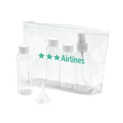 Gift Campaign Necessaire ermetico in PVC con 4 flaconcini Frequentflyer> Pochette Personalizzate|Beauty Case Personalizzati
