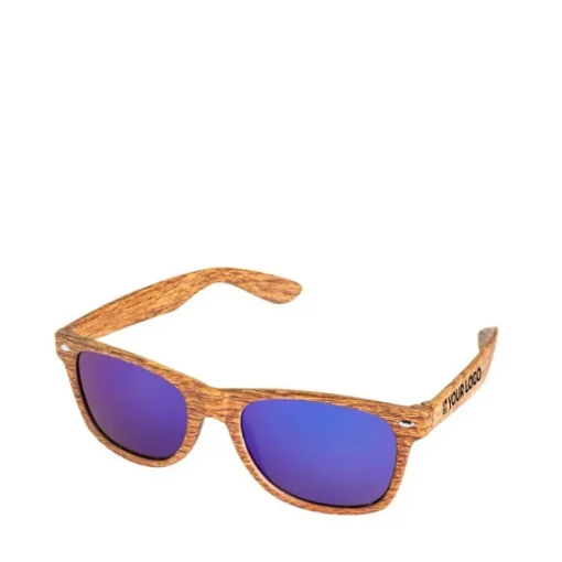 Gift Campaign Occhiali da sole con effetto legno e lenti a specchio UV400 WestSide> Occhiali Da Sole Personalizzati