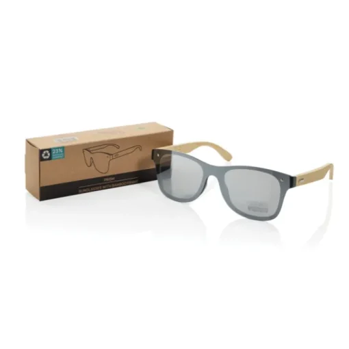 Gift Campaign Occhiali da sole ecologici con aste in bambù e lenti a specchio UV400> Occhiali Da Sole Personalizzati
