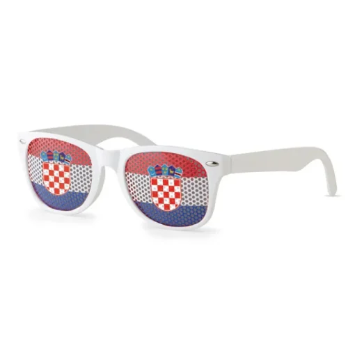 Gift Campaign Occhiali per eventi con bandiera nazionale logo su stanghette Fanclub> Gadget Per Eventi Sportivi