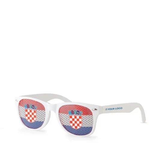 Gift Campaign Occhiali per eventi con bandiera nazionale logo su stanghette Fanclub> Gadget Per Eventi Sportivi