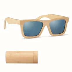 Gift Campaign Ochiali da sole con logo lenti a specchio e custodia in Bamboo Wanaka> Occhiali Da Sole Personalizzati