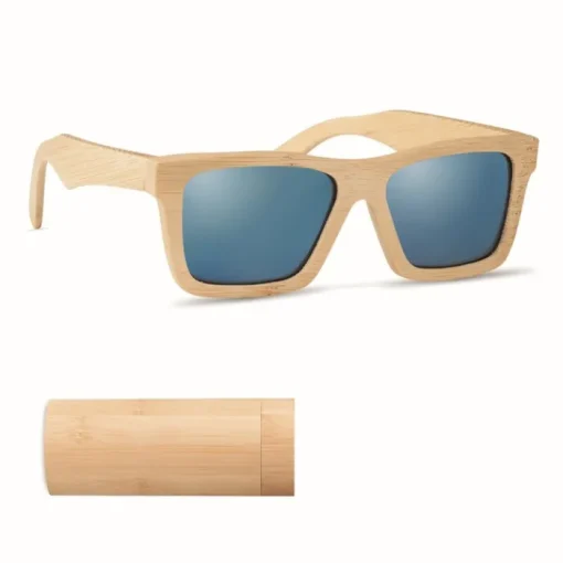 Gift Campaign Ochiali da sole con logo lenti a specchio e custodia in Bamboo Wanaka> Occhiali Da Sole Personalizzati