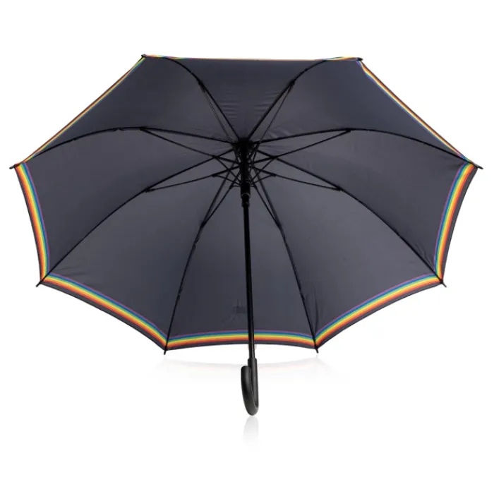 Gift Campaign Ombrello automatico a 8 pannelli in pongee con strisce arcobaleno Ø120> Ombrelli Da Golf