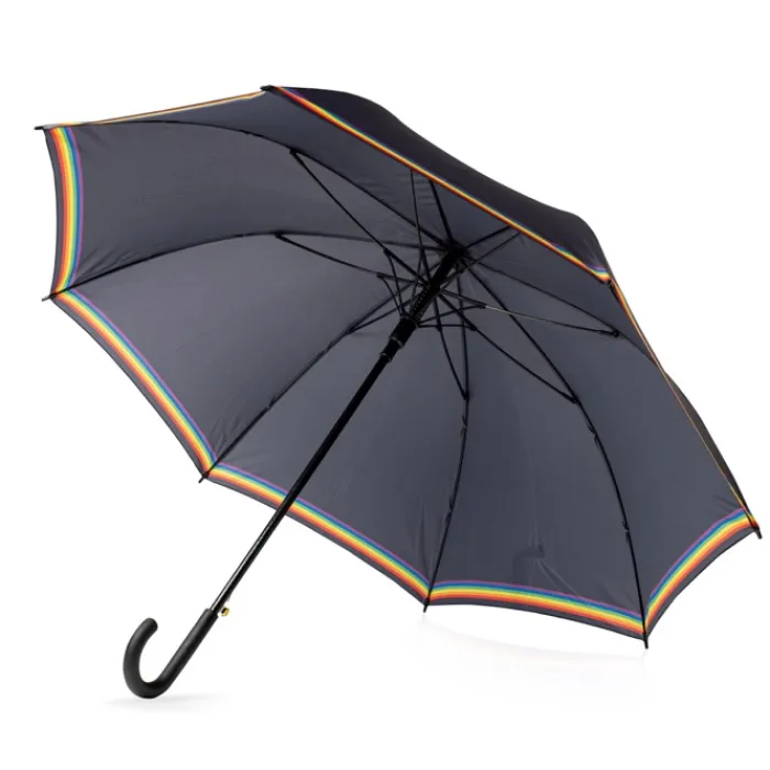 Gift Campaign Ombrello automatico a 8 pannelli in pongee con strisce arcobaleno Ø120> Ombrelli Da Golf