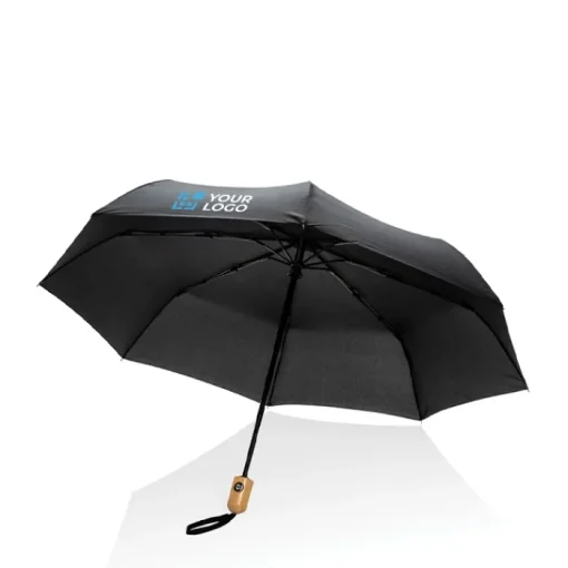 Gift Campaign Ombrello automatico con manico in bambù e antiviento Ø94 RPET> Ombrelli Pieghevoli