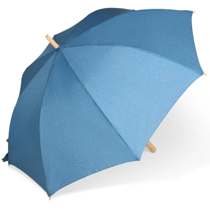 Gift Campaign Ombrello in rPET da 25'' a prova di tormenta con manico in legno Ø103> Ombrelli Antivento