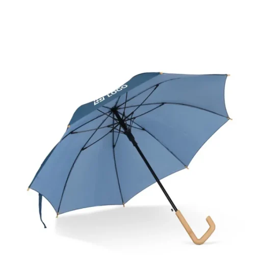 Gift Campaign Ombrello in rPET da 23'' con particolare manico e punte in legno Ø103> Ombrelli Antivento