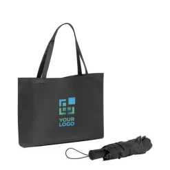Gift Campaign Ombrello pieghevole in poliestere riciclato 190T e shopper in rPET Ø97></noscript> Ombrelli Pieghevoli