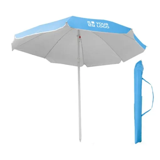 Gift Campaign Ombrellone da spiaggia in nylon 170T con bordo bianco Ø180> Gadget Da Mare