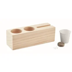 Gift Campaign Organizer da scrivania con logo in con semi piantabili Wood></noscript> Gadget Per L'Ufficio