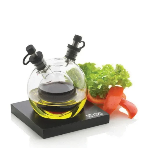 Gift Campaign Originale set con oliera e acetiera in vetro con base Bubble> Altri Utensili Da Cucina