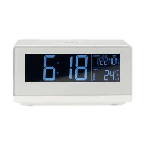 Gift Campaign Orologio da tavolo con stazione meteo e caricatore wireles Morning> Altri Gadget Pubblicitari