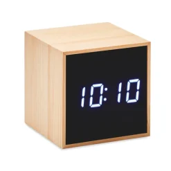 Gift Campaign Orologio sveglia di forma quadrata con display a LED Bamboo Cube> Altri Gadget Pubblicitari