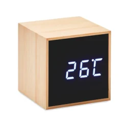Gift Campaign Orologio sveglia di forma quadrata con display a LED Bamboo Cube> Altri Gadget Pubblicitari